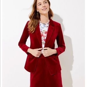 LOFT Corduroy Modern Blazer Ruby Red - NEW